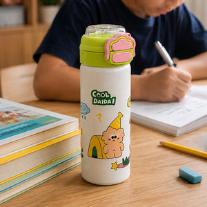 Little Surprise Box Yellow Lid Snack Time Buddy Water Bottle - Green Water Bottle