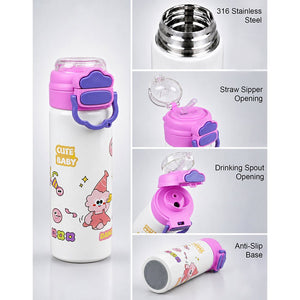 Little Surprise Box Yellow Lid Snack Time Buddy Water Bottle - Pink Water Bottle