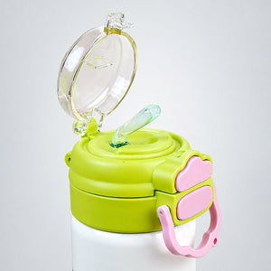 Little Surprise Box Yellow Lid Snack Time Buddy Water Bottle - Green Water Bottle