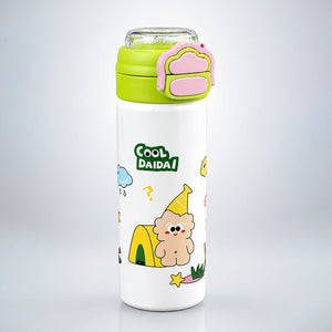 Little Surprise Box Yellow Lid Snack Time Buddy Water Bottle | The Mom Store - Green Water Bottle
