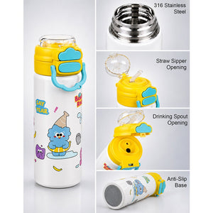 Little Surprise Box Yellow Lid Snack Time Buddy Water Bottle | The Mom Store - Yellow Water Bottle