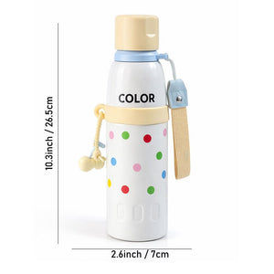 Little Surprise Box Yellow Polka Dots & Stripes Kids Water Bottle (520ml) - Water Bottle- dimensions