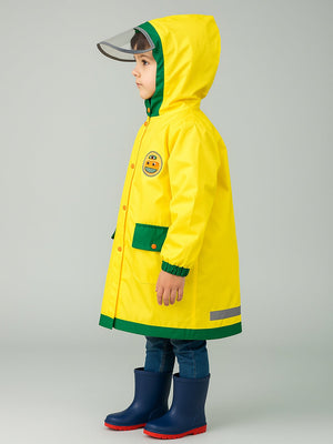 Little Surprise Box, Yellow Robot knee length raincoat for kids - LSB - RC - YELW - ROBOT - LK - S