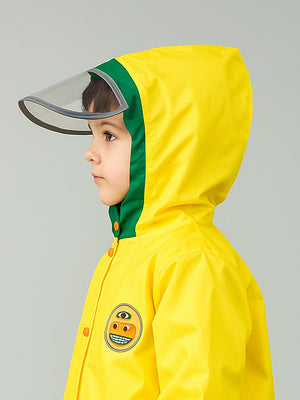 Little Surprise Box, Yellow Robot knee length raincoat for kids - LSB - RC - YELW - ROBOT - LK - S