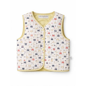 Little Surprise Box Yellow Sleeveless Reversible Winter Jacket for Kids - 2 - 3 Years Kids Sweater