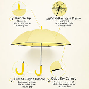 Little Surprise Box Yellow Solid Border Umbrella | The Mom Store - Monsoon Wear