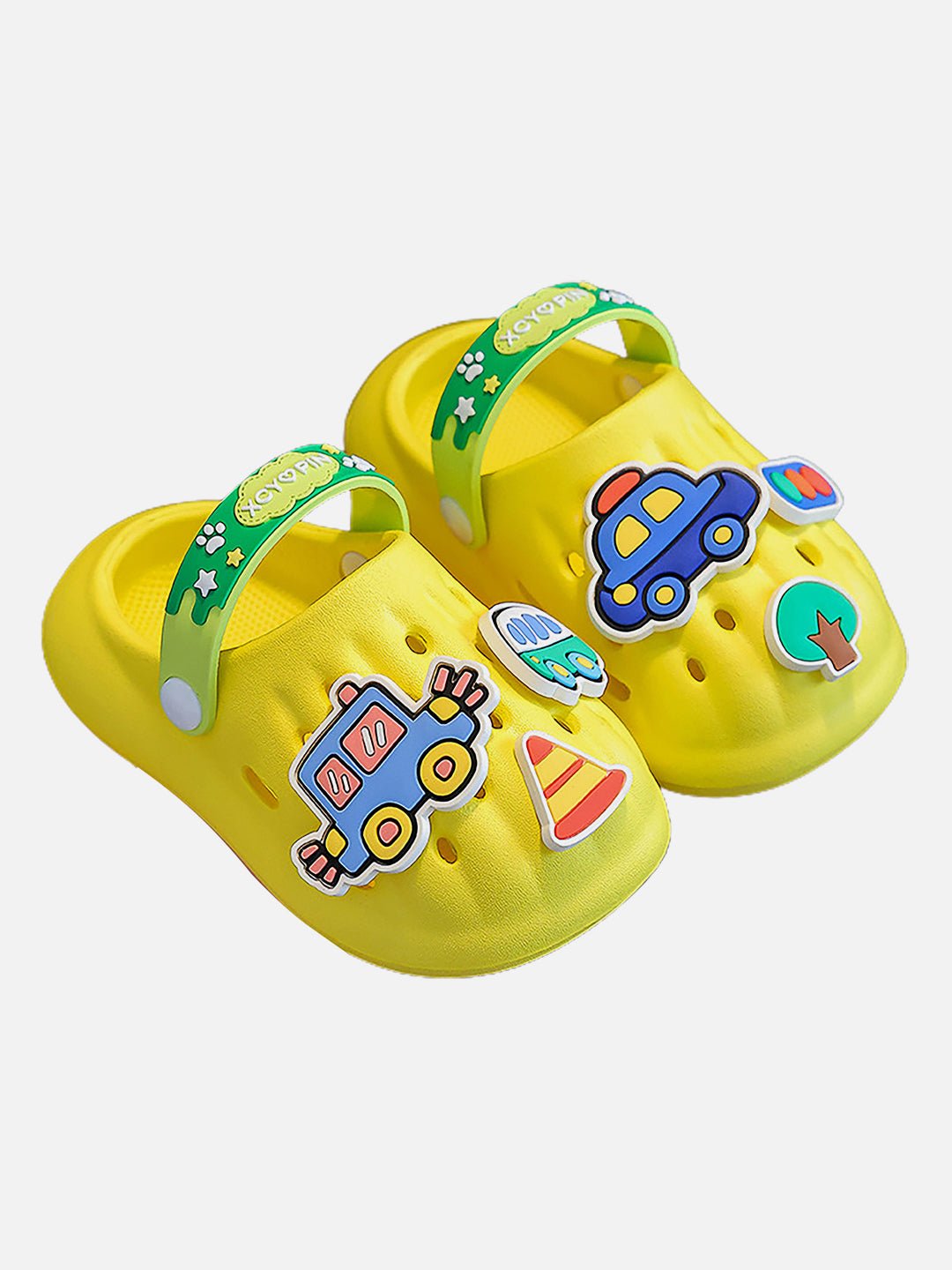 Little Surprise Box Yellow Transport theme Slip on Clogs/ Footwear for Toddlers & Kids - LSB - FW - YELWTRANSPORT - 25EU