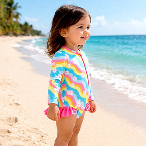 Little Surprise Box Zigzag Frill Swimwear - Cute Comfort | The Mom Store - 12 - 18 Months Girls Swimwear
