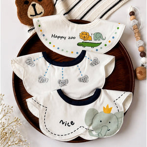 Little Surprise Box Zoo Print Bib Set 3PCS - Absorbent | The Mom Store - Bedding