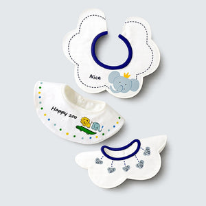 Little Surprise Box Zoo Print Bib Set 3PCS - Absorbent | The Mom Store - Bedding