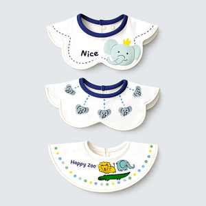 Little Surprise Box Zoo Print Bib Set 3PCS - Absorbent | The Mom Store - Bedding