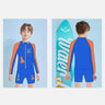 Little Surprise Box,2 pcs Shirt & Shorts set LSB Blue & Orange Space Swimwear Knee length for Kids with UPF 30+ - LSB-SW-2PLSBBLUORSPACE110KNE