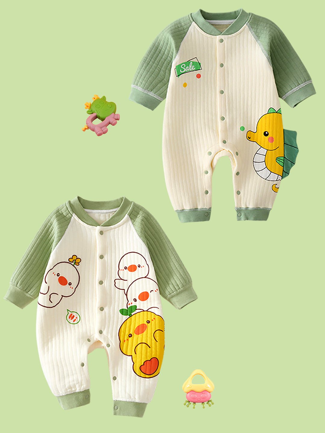 Little Surprise Box,20 pcs Green Tall Giraffe Birthday Gift Hamper set for Baby with travelling Suitcase, Winterwear - LSB - FSTBDAY - 20 - GRNGIRAFFE - SC