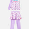 Little Surprise Box,2pcs Purple Checkered Swimsuit for Girls with UPF 50+ - LSB - SW - 2PCPURCHCKS - LK - 110