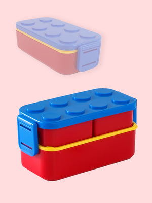 Little Surprise Box,2Pcs Rectangle Lego Lid BPA Free Plastic Kids Lunch Box Plus Cup Bottle For Kids
