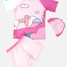 Little Surprise Box,2pcs Shirt & Shorts set Baby Pink Rabbit Toy Swimwear With Swim cap - LSB - SW - 2PCRABTTOY - LK - 100