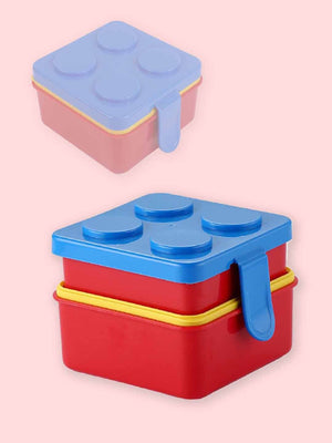 Little Surprise Box,2Pcs Square Lego Lid Bpa Free Plastic Kids Lunch Box Plus Cup Bottle For Kids