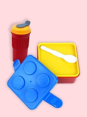 Little Surprise Box,2Pcs Square Lego Lid Bpa Free Plastic Kids Lunch Box Plus Cup Bottle For Kids