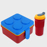 Little Surprise Box,2Pcs Square Lego Lid Bpa Free Plastic Kids Lunch Box Plus Cup Bottle For Kids - LSB - LB - BLULEGOLID - SQRE