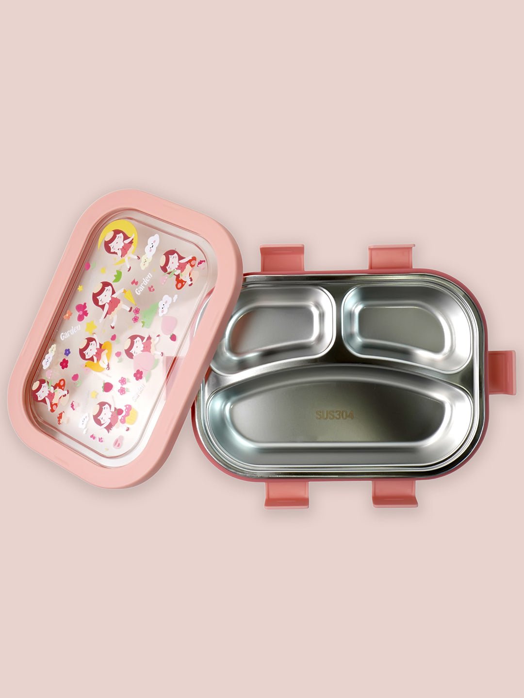 Little Surprise Box,3 Sections Stainless Steel Lunch Box For Kids - LSB - LB - 3 - SECTN - FAIRY