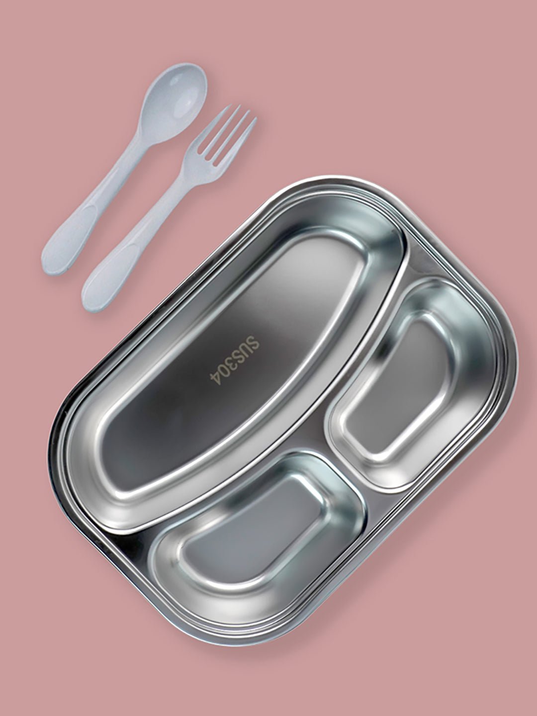 Little Surprise Box,3 Sections Stainless Steel Lunch Box For Kids - LSB - LB - 3 - SECTN - DINO