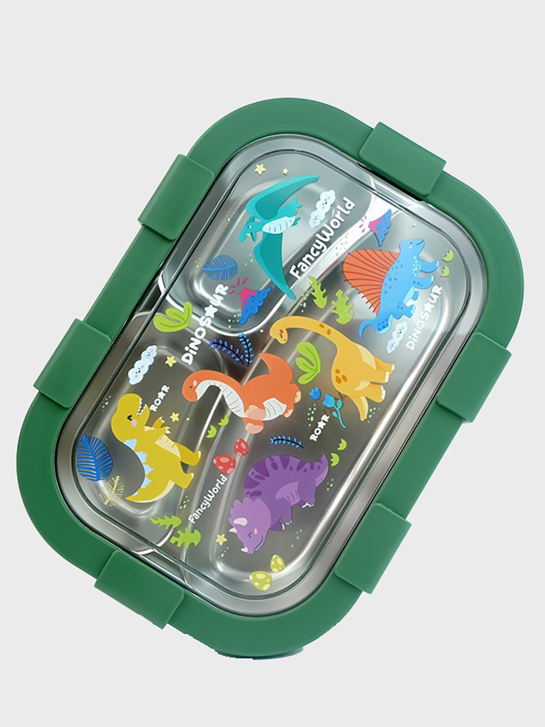 Little Surprise Box,3 Sections Stainless Steel Lunch Box For Kids - LSB - LB - 3 - SECTN - DINO
