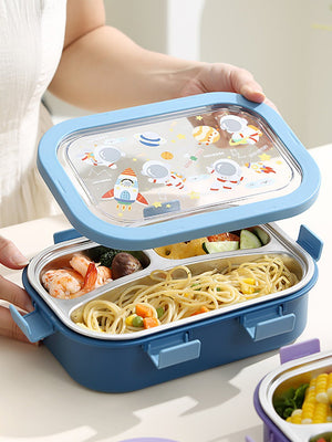 Little Surprise Box,3 Sections Stainless Steel Lunch Box For Kids - LSB - LB - 3 - SECTN - SPACE