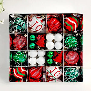 Little Surprise Box46pcs Joy Swirls Red, Green & White Christmas Tree Balls and xmas Tree decoration set - Christmas Decor