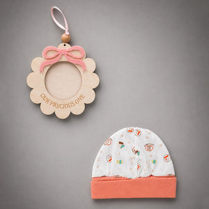 Little Surprise Box,9Pcs Animals print Newborn Baby All Season Wear Net Gift Hamper set-0-6M - Peach Gift Hamper