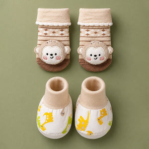 Little Surprise Box,9Pcs Animals print Newborn Baby All Season Wear Net Gift Hamper set-0-6M - Beige Gift Hamper