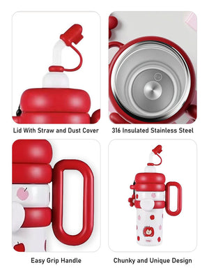 Little Surprise Box,Bubble Stainless Steel Water Tumbler bottle for Kids & Adults,1000ml - LSB - WB - BUBLE - REDAPLE