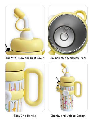 Little Surprise Box,Bubble Stainless Steel Water Tumbler bottle for Kids & Adults,1000ml - LSB - WB - BUBLE - YELWALPHA