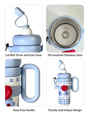 Little Surprise Box,Bubble Stainless Steel Water Tumbler bottle for Kids & Adults,1000ml - LSB - WB - BUBLE - BLUFLOWR