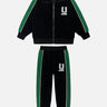 Little Surprise Box,Casual Black With Green Borer 2Pcs Track Suit Set For Kids & Tweens - LSB - 2PCS - BLKGRN - TRCKS - 5 - 6Y