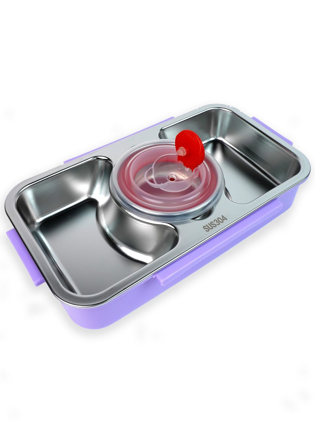 Little Surprise Box,Centre Dip Stainless Steel Lunch Box For Kids And Adults - LSB - LB - PURP - CNTREDIP