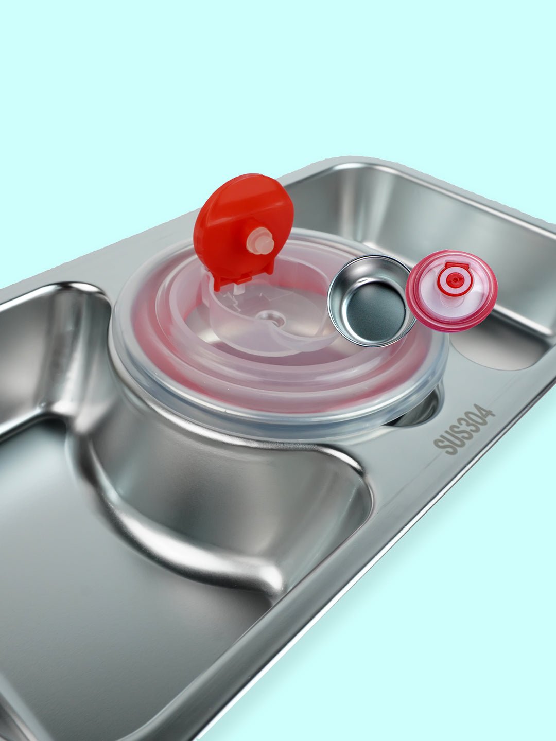 Little Surprise Box,Centre Dip Stainless Steel Lunch Box For Kids And Adults - LSB - LB - MINT - CNTREDIP