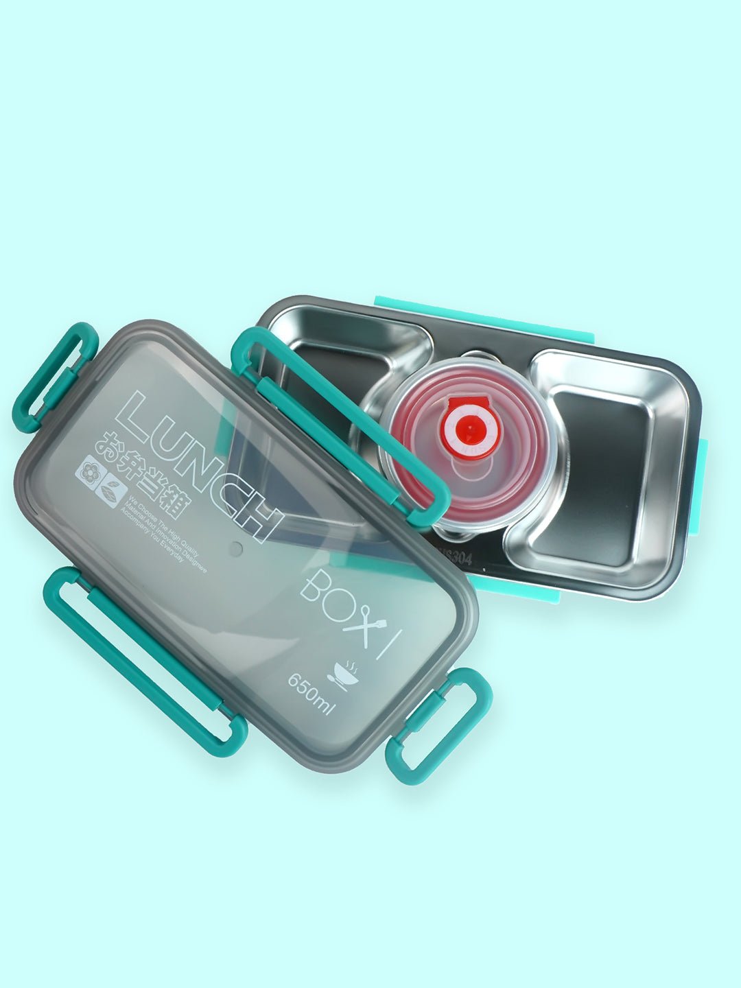 Little Surprise Box,Centre Dip Stainless Steel Lunch Box For Kids And Adults - LSB - LB - PNK - CNTREDIP