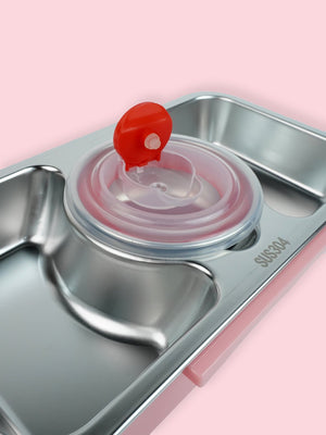 Little Surprise Box,Centre Dip Stainless Steel Lunch Box For Kids And Adults - LSB - LB - PNK - CNTREDIP