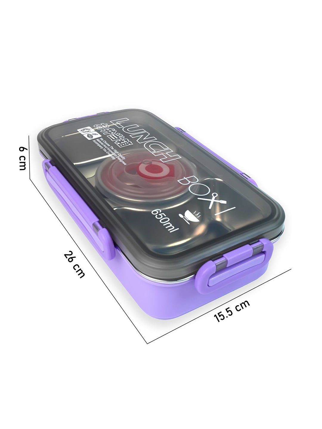Little Surprise Box,Centre Dip Stainless Steel Lunch Box For Kids And Adults - LSB - LB - PURP - CNTREDIP