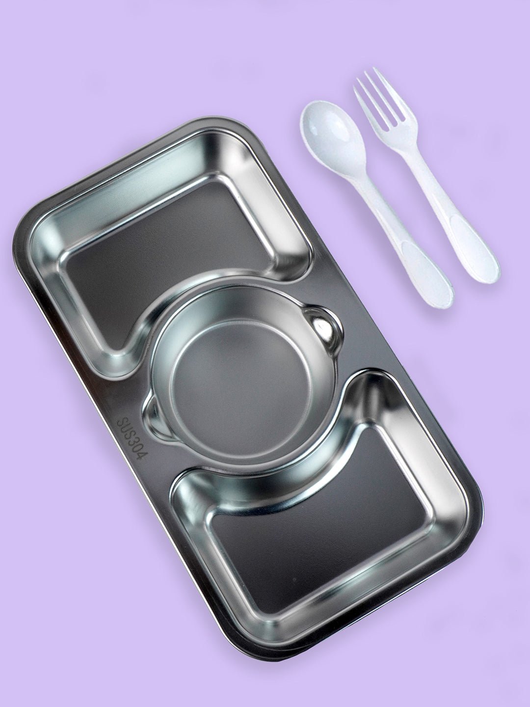 Little Surprise Box,Centre Dip Stainless Steel Lunch Box For Kids And Adults - LSB - LB - PURP - CNTREDIP