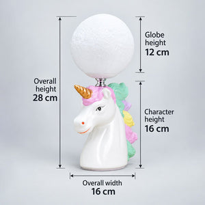 Little Surprise Box,ceramic Unicorn Moon, side Bed Table Lamp, Kids Room Decor - Blue Room Decor
