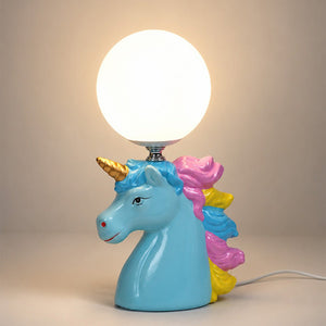 Little Surprise Box,ceramic Unicorn Moon, side Bed Table Lamp, Kids Room Decor - White Room Decor