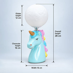 Little Surprise Box,ceramic Unicorn Moon, side Bed Table Lamp, Kids Room Decor - White Room Decor