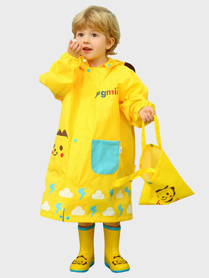 Little Surprise Box,Cloudy 3d Lion bright yellow Long Style Raincoat for Kids - 