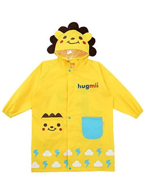 Little Surprise Box,Cloudy 3d Lion bright yellow Long Style Raincoat for Kids - 
