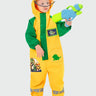 Little Surprise Box,Dinosaur Friends themed Yellow Full Jumpsuit Style Raincoat for Toddlers and Kids - LSB - JS - DINOFRIENDS - M