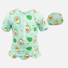 Little Surprise Box,Frilly Avacado Print Swimwear+Swim Cap for Toddlers & Kids - LSB - SW - AVACADO100