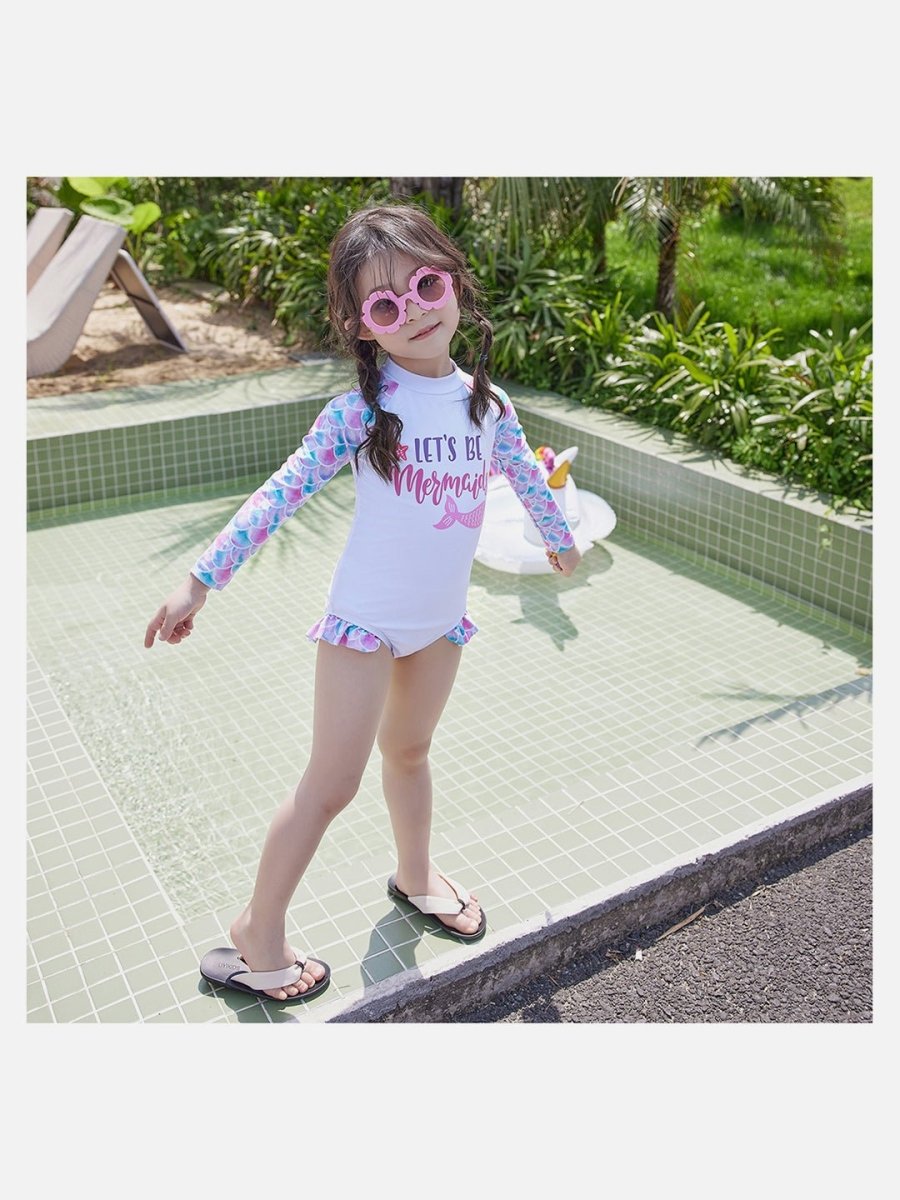Little Surprise Box,One Piece Glitter Mermaid Swimwear +Swim Cap for Kids & Toddlers - LSB-SW-GLITRMERMD90