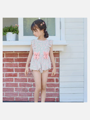 Little Surprise Box,One Piece Little Miss Pink Bow print Swimwear +Swim Cap for Kids & Toddlers - LSB-SW-PNKBOW100