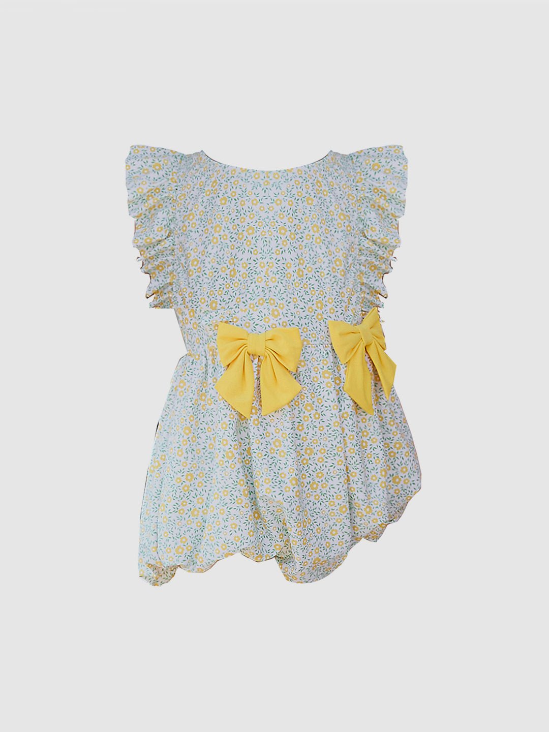 Little Surprise Box,One Piece Little Miss Yellow Bow print Swimwear +Swim Cap for Kids & Toddlers - LSB - SW - YELBOW100